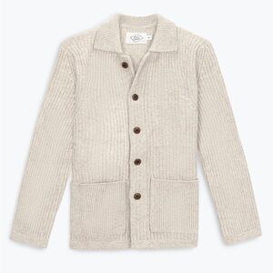 Alex Crane Men’s Knit Kite Jacket Bone Shirt M Medium Merino Wool